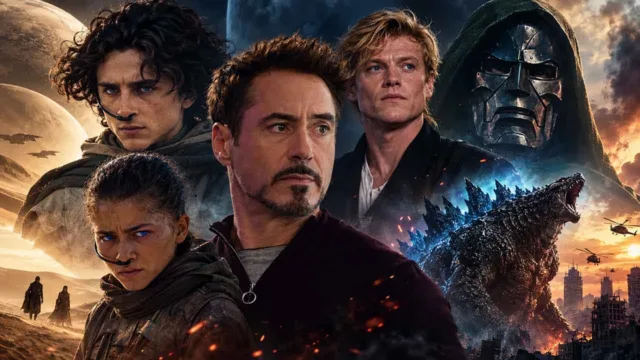 Görselde Robert Downey Jr., Timothée Chalamet, Zendaya, Matt Smith’in yanı sıra Doctor Doom ve Godzilla karakterleri bir araya getirildi.